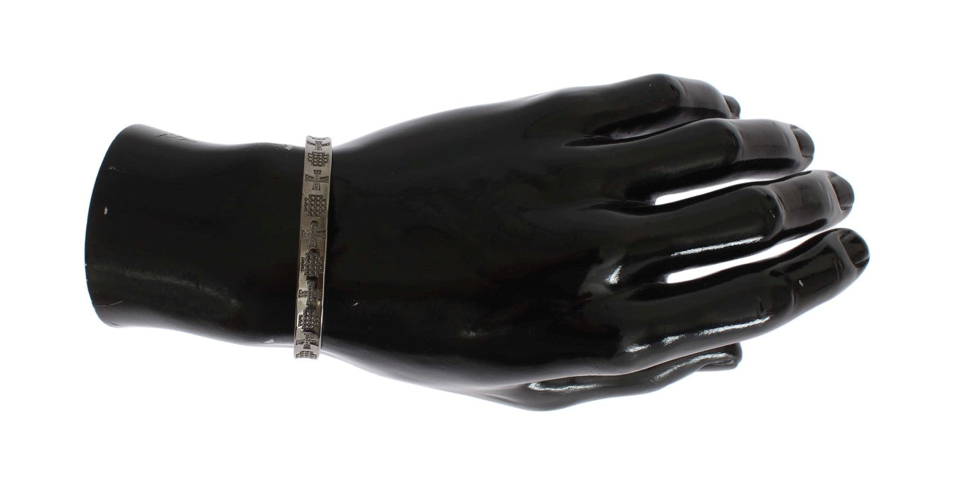 Bracelet jonc Nialaya gris en argent 925 rhodié