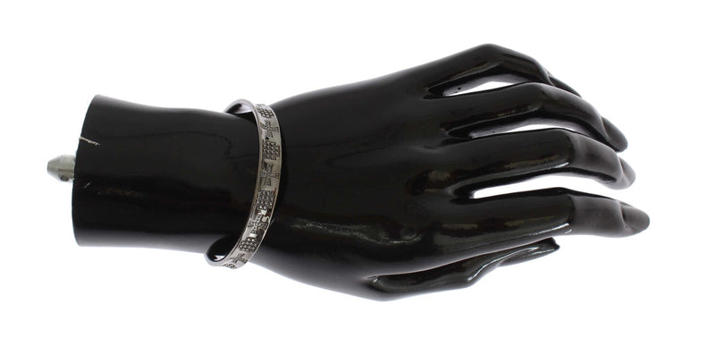Bracelet jonc Nialaya gris en argent 925 rhodié