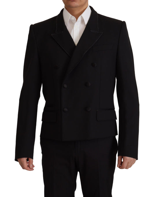 Dolce & Gabbana Zwarte Dubbelbrestige Blazerjas