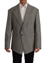 Blazer à carreaux gris à simple boutonnage de Dolce &amp; Gabbana