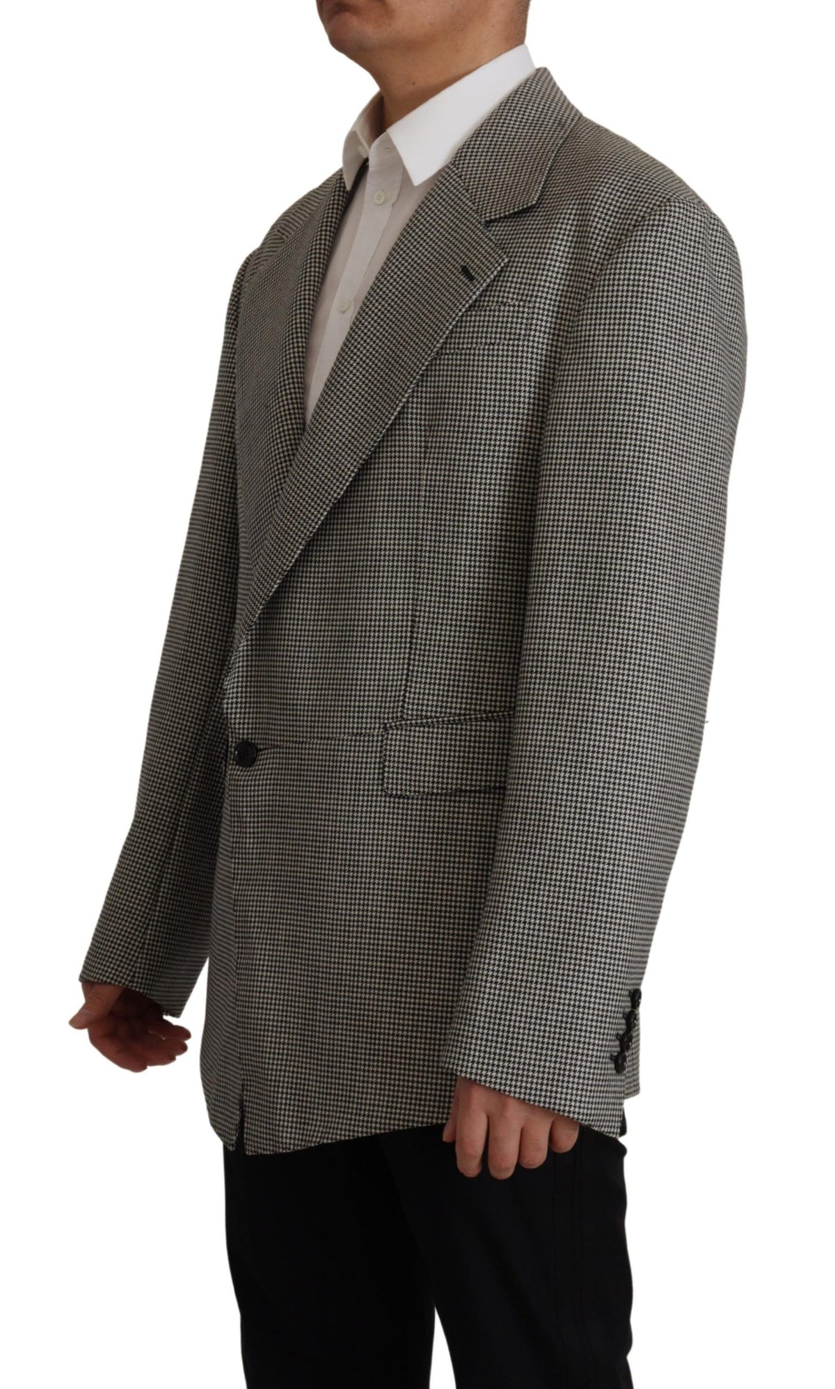 Blazer à carreaux gris à simple boutonnage de Dolce &amp; Gabbana