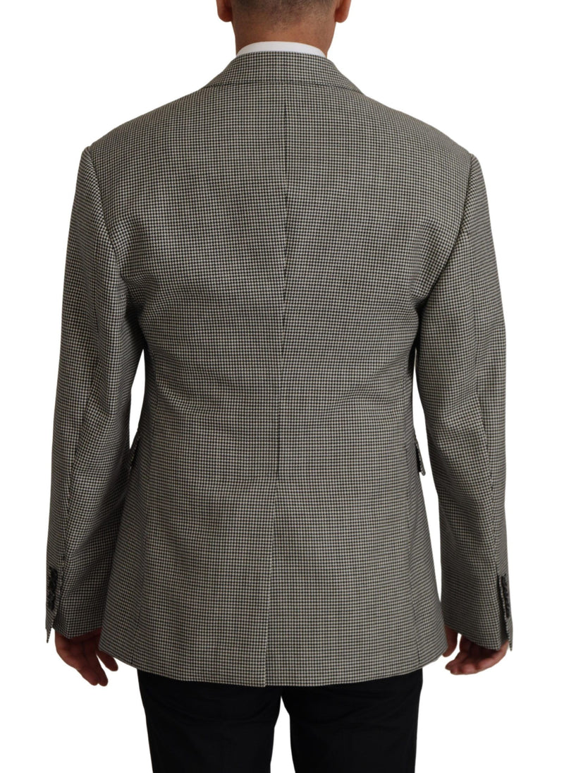 Dolce &amp; Gabbana grijs geruite, enkelbrede blazer.