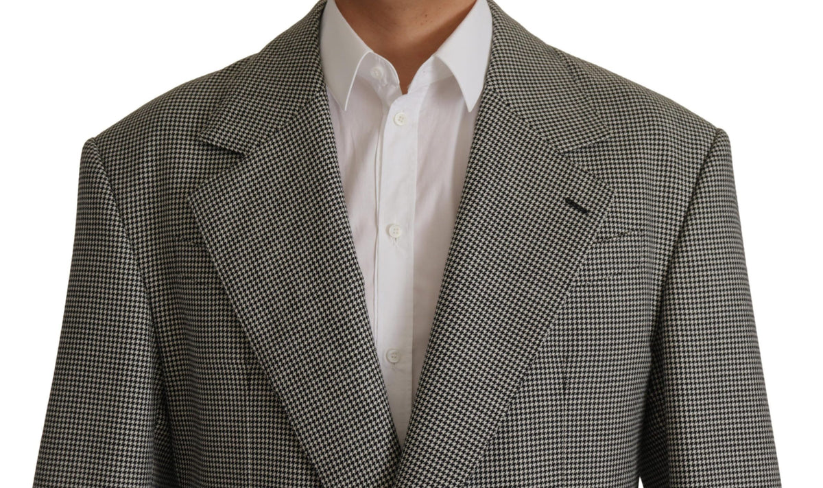 Blazer à carreaux gris à simple boutonnage de Dolce &amp; Gabbana