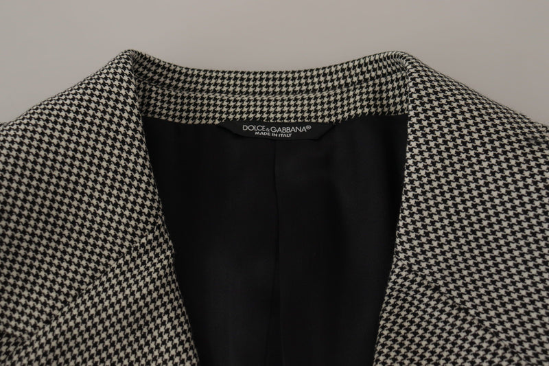 Dolce &amp; Gabbana grijs geruite, enkelbrede blazer.