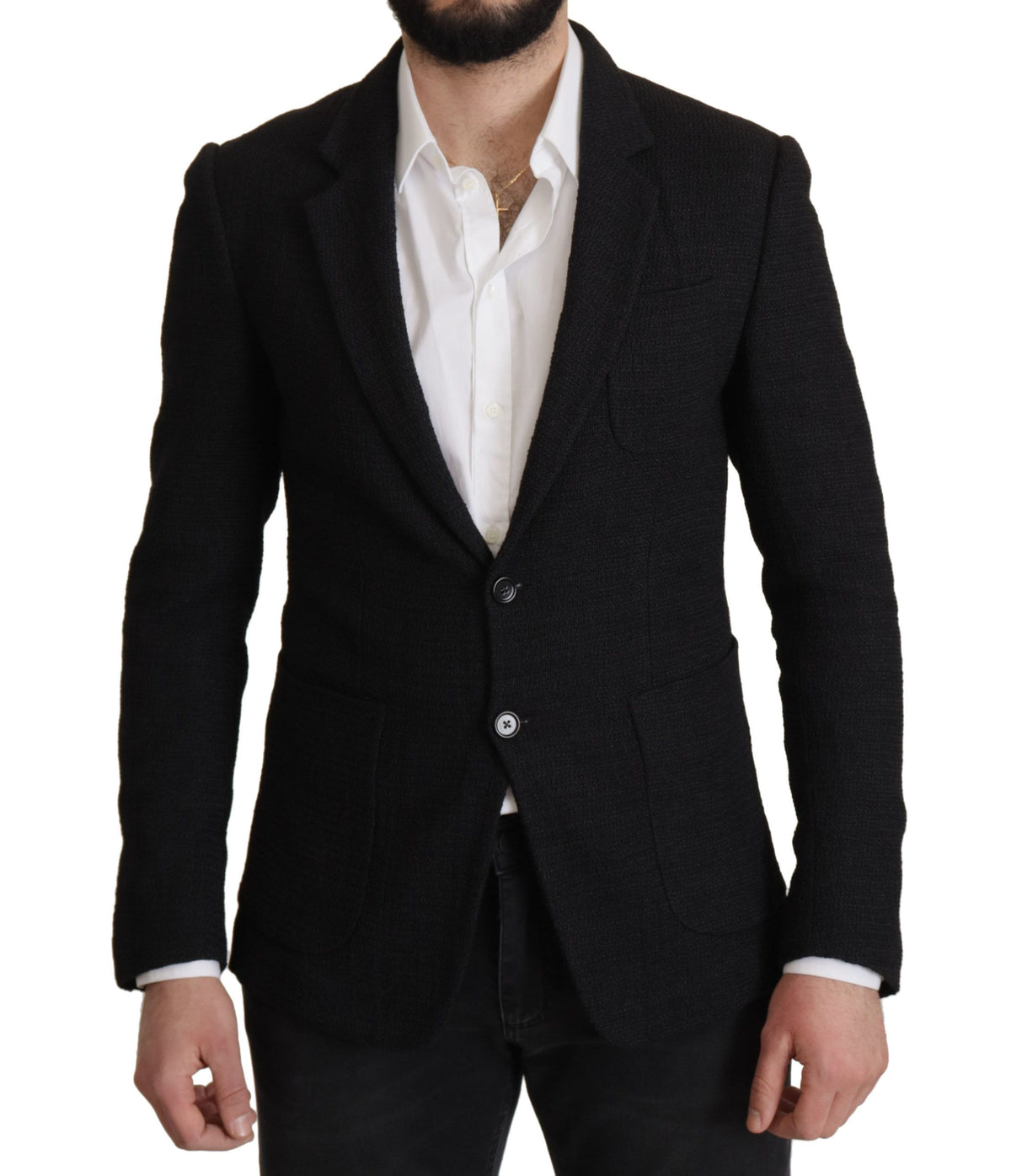 Blazer noir à simple boutonnage pour homme de Dolce &amp; Gabbana