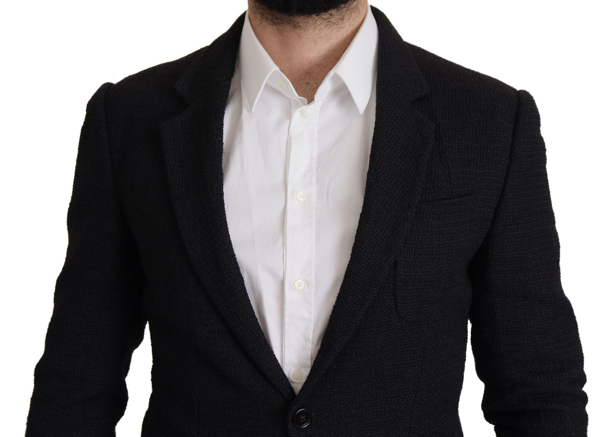 Blazer noir à simple boutonnage pour homme de Dolce &amp; Gabbana