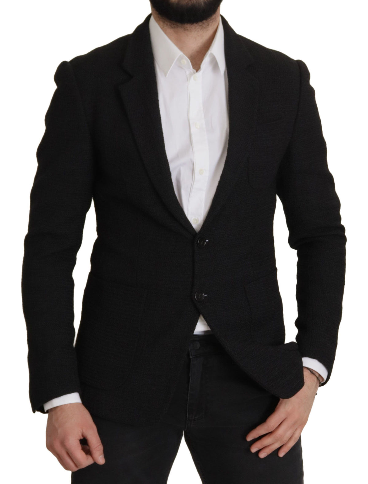 Blazer noir à simple boutonnage pour homme de Dolce &amp; Gabbana