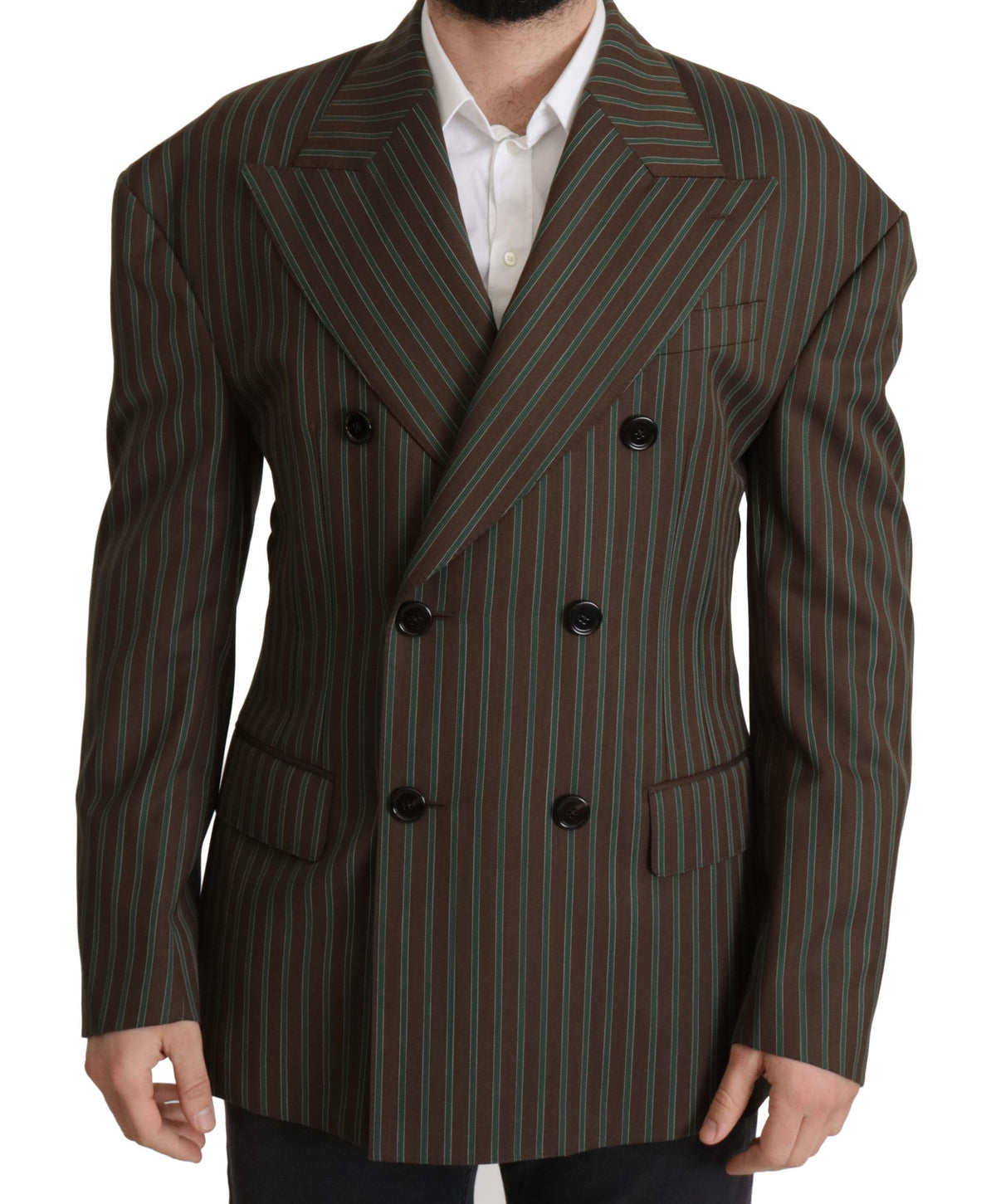 Dolce &amp; Gabbana Blazer à double boutonnage avec rayures multicolores