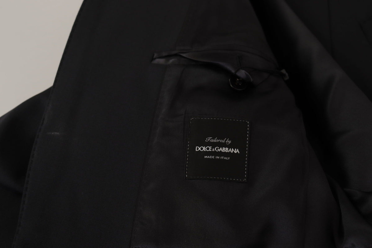 Blazer pour homme en laine noire à simple boutonnage de Dolce &amp; Gabbana