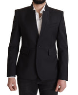 Blazer pour homme en laine noire à simple boutonnage de Dolce &amp; Gabbana