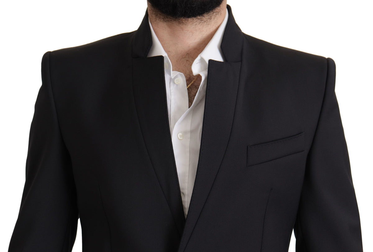 Blazer pour homme en laine noire à simple boutonnage de Dolce &amp; Gabbana