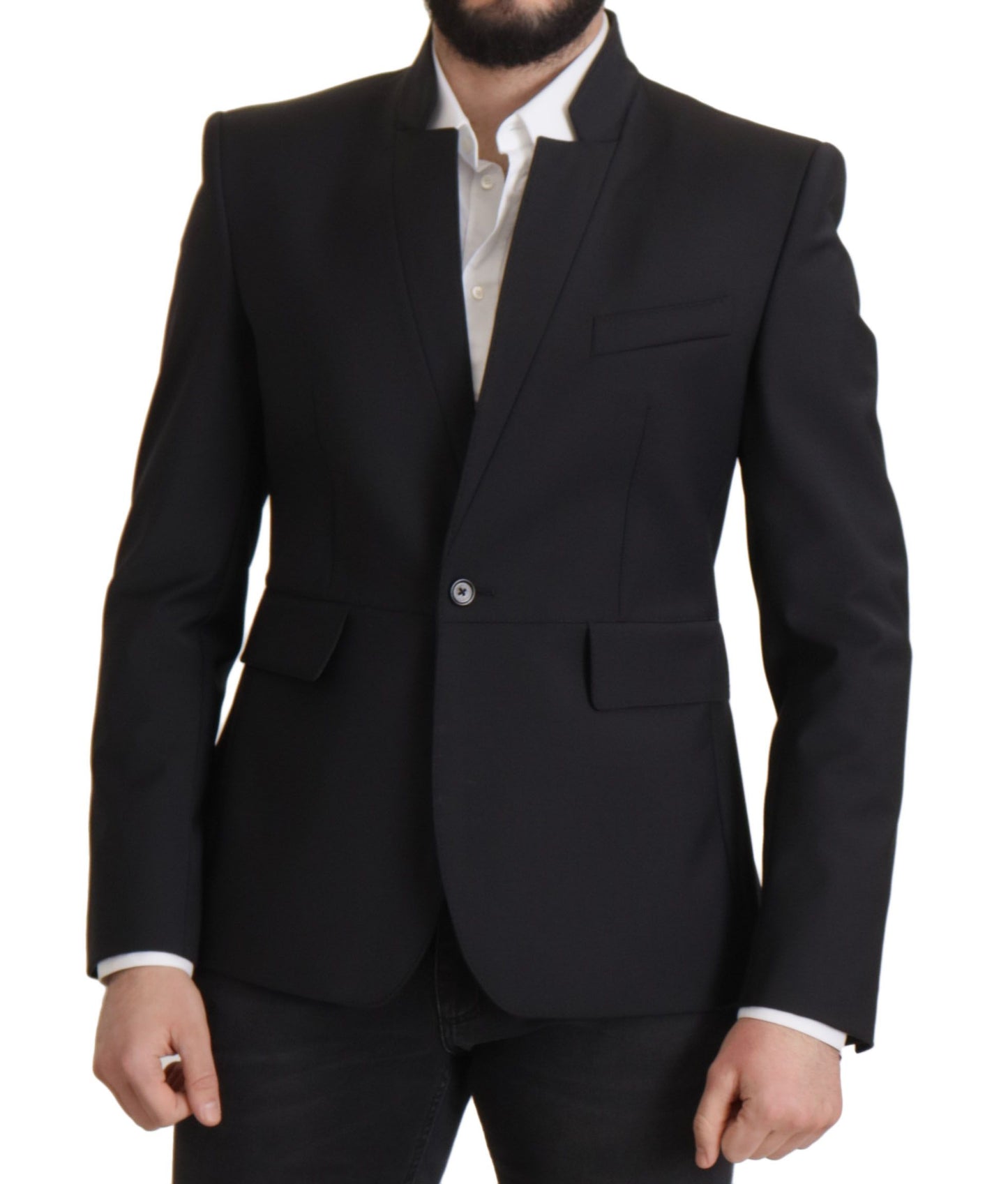 Dolce & Gabbana Zwarte Wollen Enkellaags Jas Heren Blazer