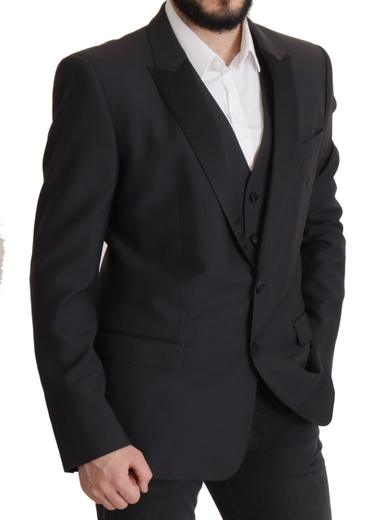 Dolce & Gabbana donkerblauwe, enkelgeknopte MARTINI blazer