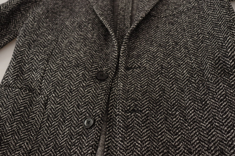 Dolce &amp; Gabbana grijze katoenen, enkelgeknopte fantasieblazer