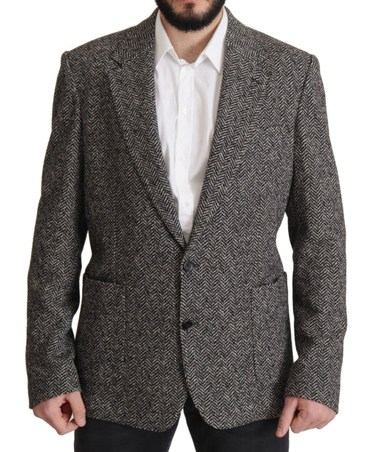 Dolce & Gabbana grijze katoenen, enkelgeknopte fantasieblazer