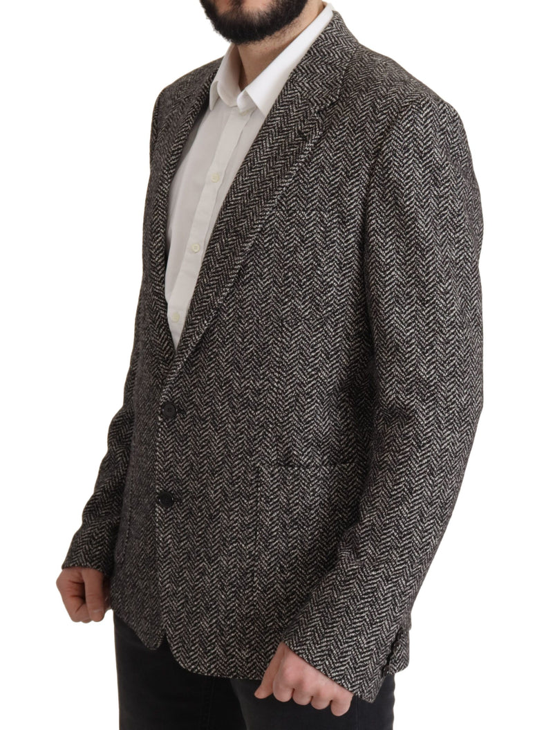 Dolce &amp; Gabbana grijze katoenen, enkelgeknopte fantasieblazer