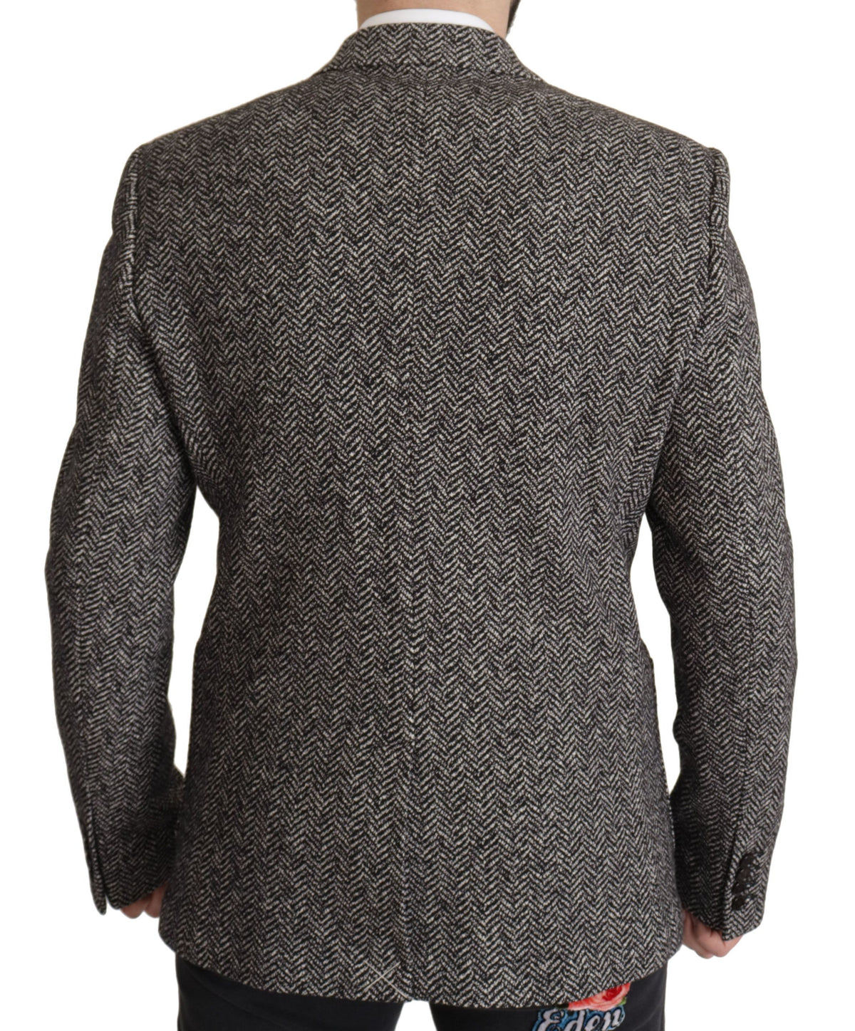 Dolce &amp; Gabbana Blazer fantaisie gris en coton à simple boutonnage