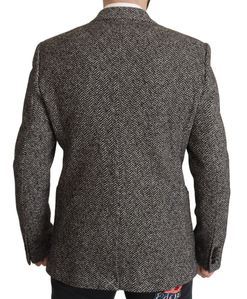 Dolce &amp; Gabbana grijze katoenen, enkelgeknopte fantasieblazer