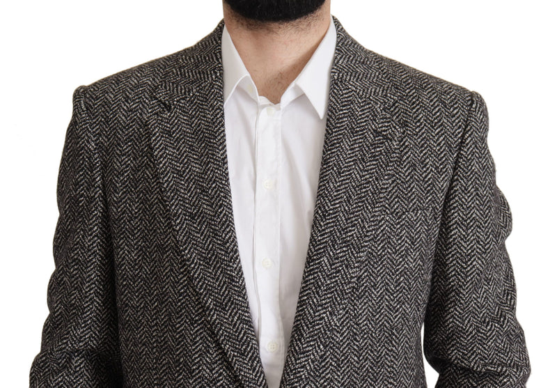 Dolce &amp; Gabbana grijze katoenen, enkelgeknopte fantasieblazer