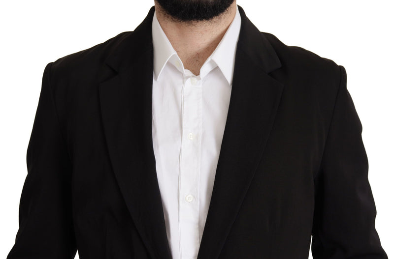 Dolce &amp; Gabbana, veste-blazer noire en laine à simple boutonnage