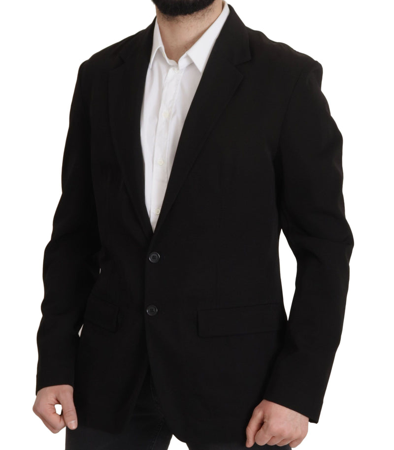 Dolce &amp; Gabbana, veste-blazer noire en laine à simple boutonnage