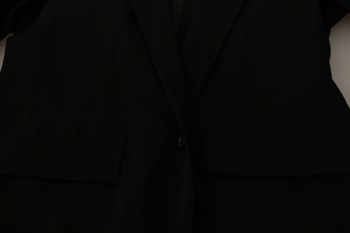 Dolce &amp; Gabbana, veste-blazer noire en laine à simple boutonnage