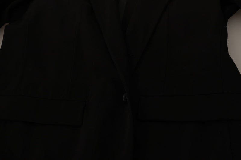 Dolce &amp; Gabbana, veste-blazer noire en laine à simple boutonnage