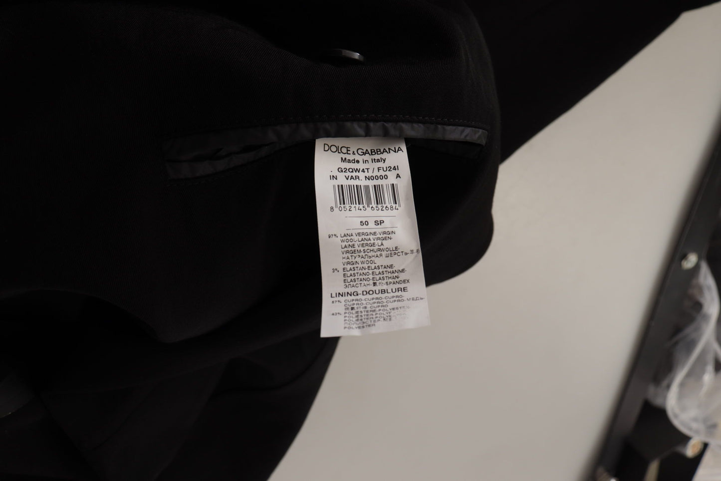 Dolce & Gabbana zwarte wollen, enkelbrede blazer.