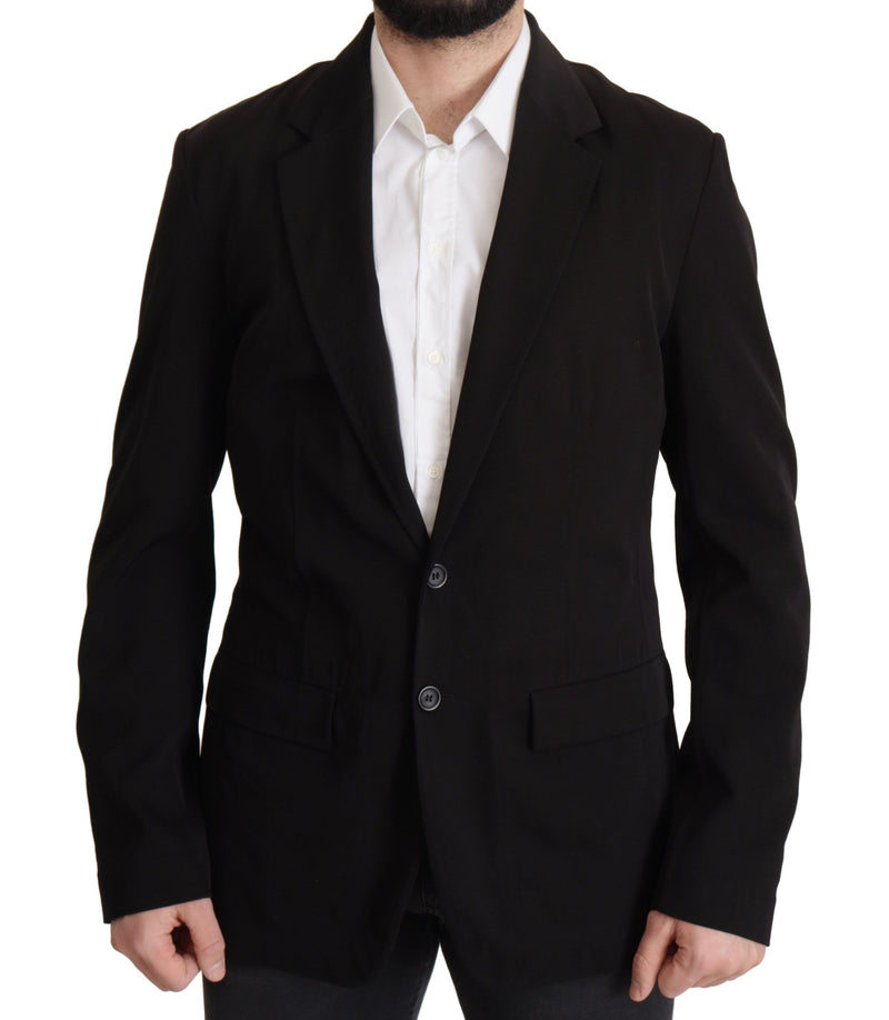 Dolce &amp; Gabbana, veste-blazer noire en laine à simple boutonnage