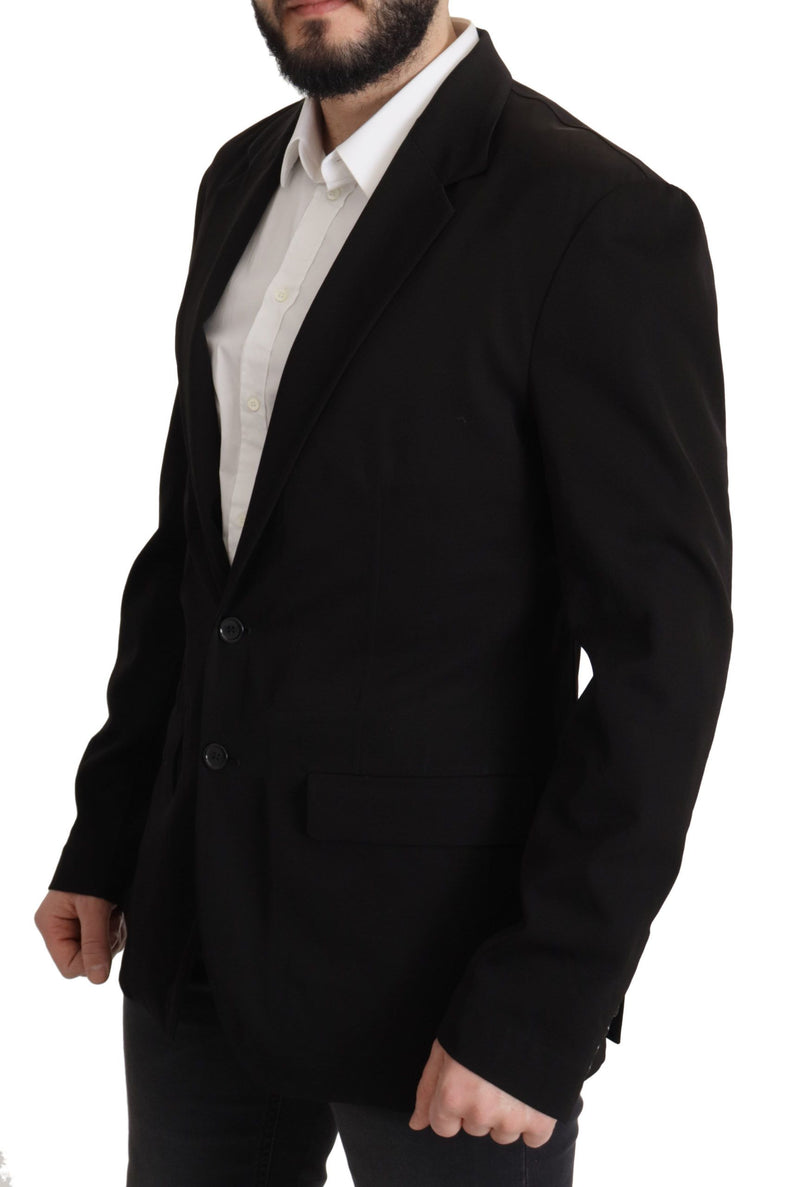 Dolce &amp; Gabbana, veste-blazer noire en laine à simple boutonnage
