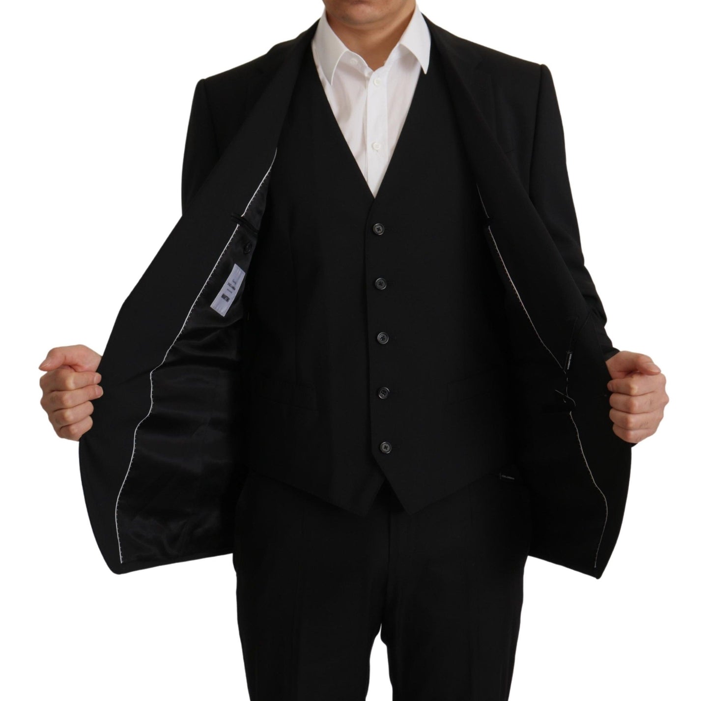 Veste et gilet noirs Dolce & Gabbana, ensemble 2 pièces, blazer MARTINI