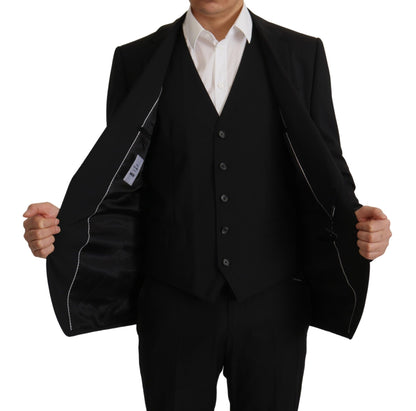 Veste et gilet noirs Dolce & Gabbana, ensemble 2 pièces, blazer MARTINI