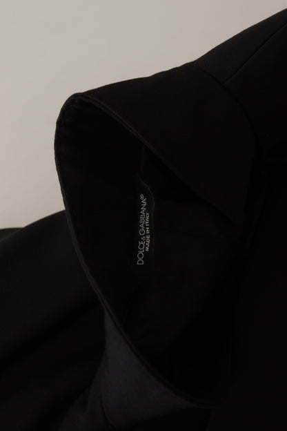 Dolce & Gabbana Blazer noir en laine à simple boutonnage