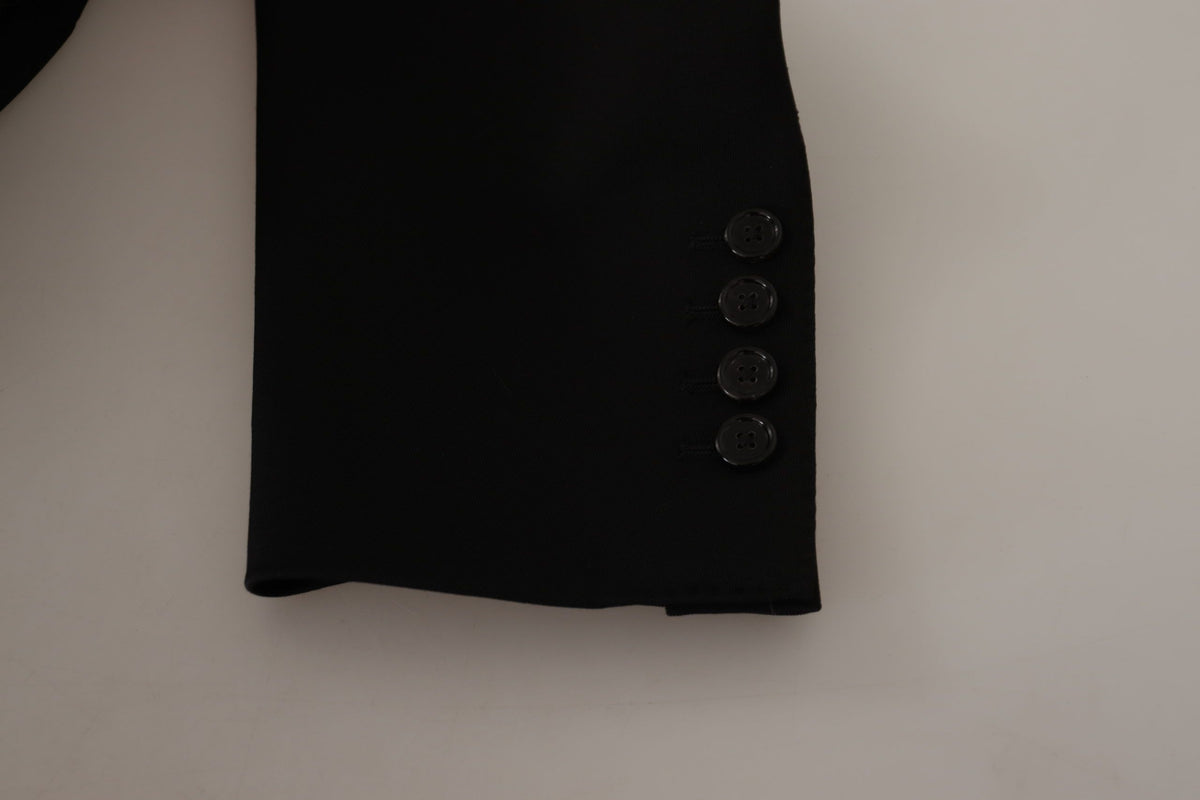 Dolce &amp; Gabbana Blazer noir en laine à simple boutonnage