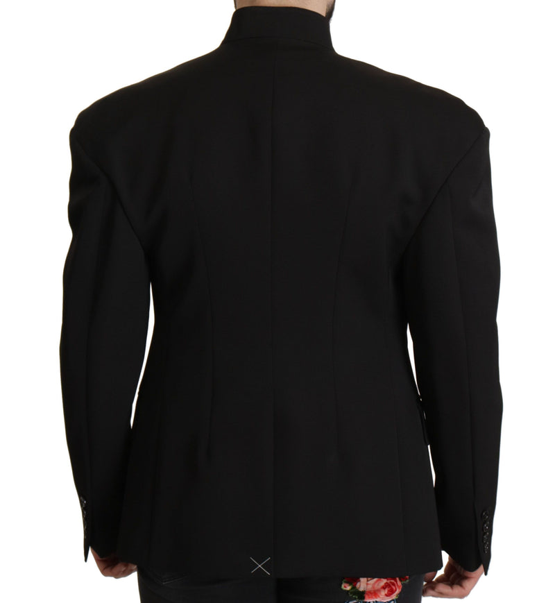 Dolce &amp; Gabbana Blazer noir en laine à simple boutonnage