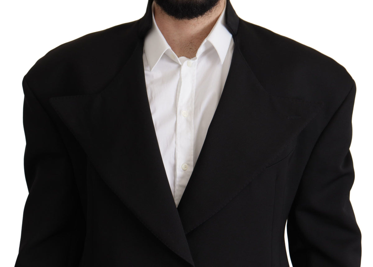 Dolce &amp; Gabbana Blazer noir en laine à simple boutonnage