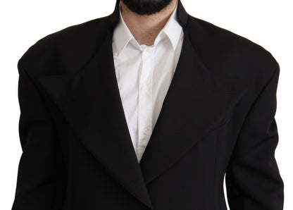 Dolce & Gabbana Blazer noir en laine à simple boutonnage