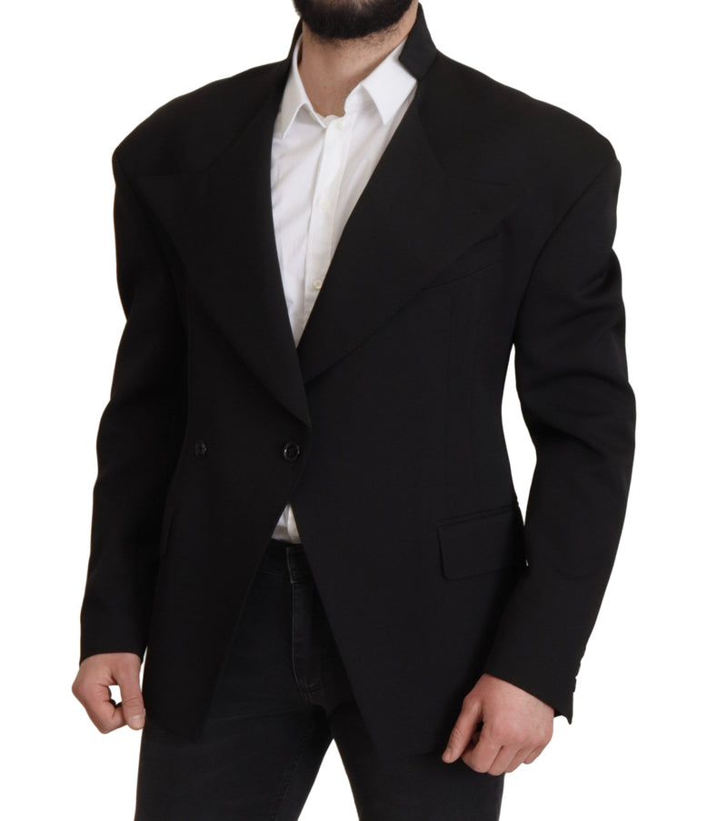 Dolce &amp; Gabbana Blazer noir en laine à simple boutonnage