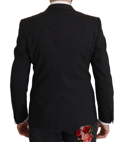 Dolce & Gabbana Veste noire à simple boutonnage MARTINI Blazer