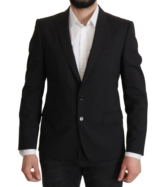 Dolce & Gabbana Veste noire à simple boutonnage MARTINI Blazer