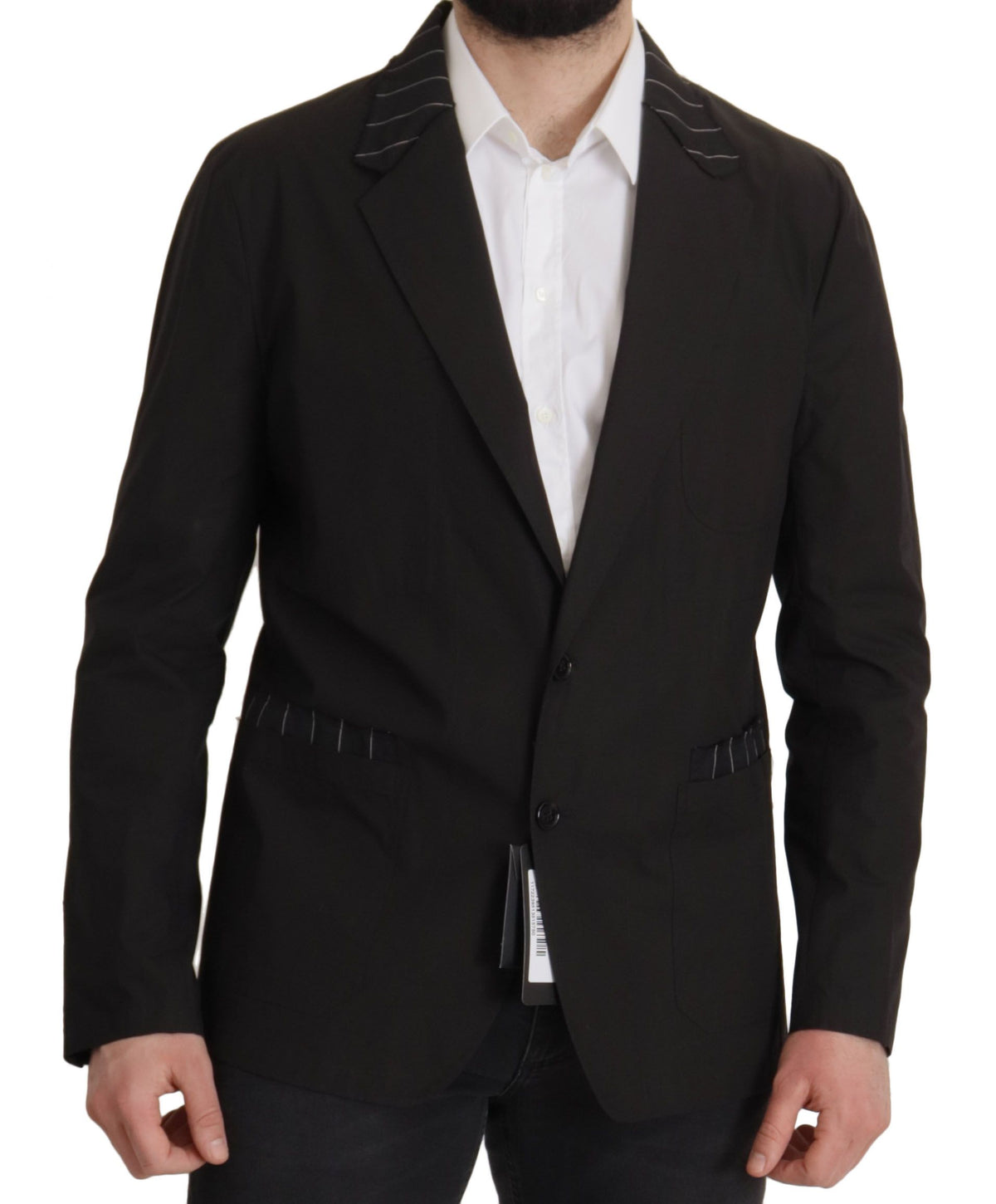 Dolce &amp; Gabbana - Blazer noir en coton à simple boutonnage