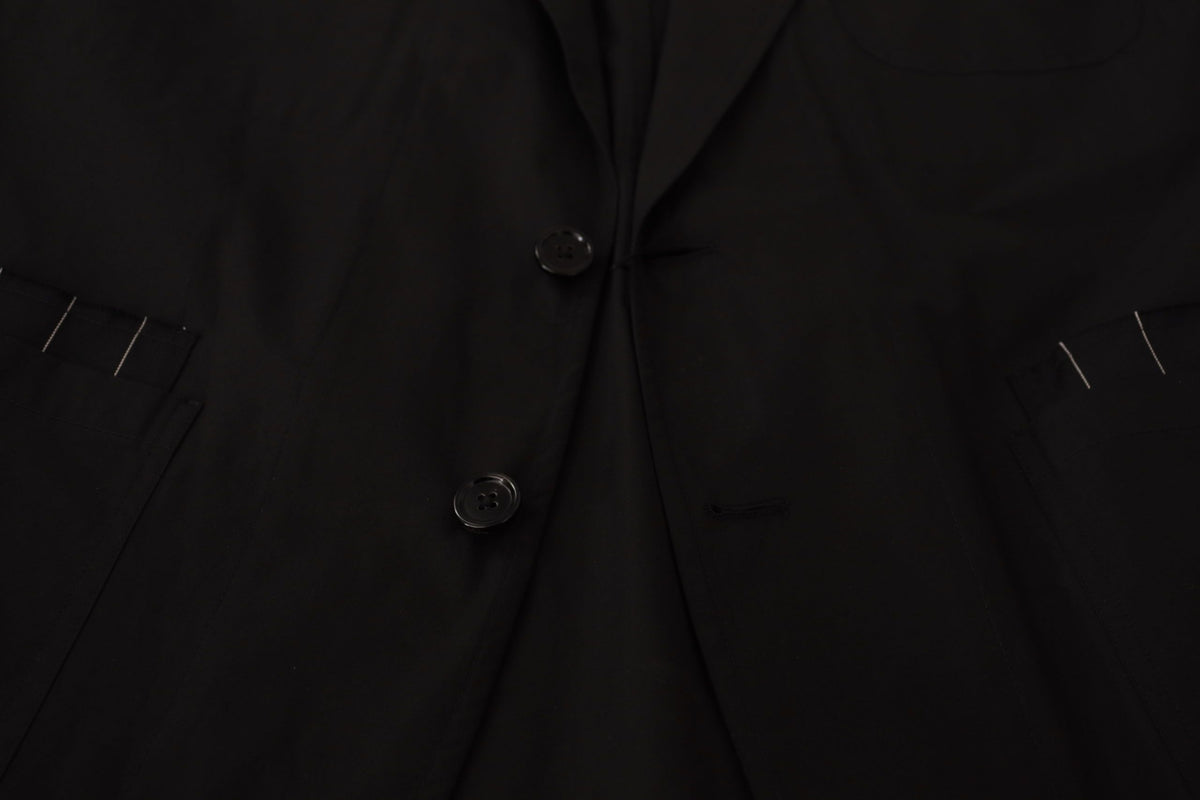 Dolce &amp; Gabbana - Blazer noir en coton à simple boutonnage