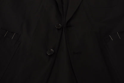 Dolce & Gabbana - Blazer noir en coton à simple boutonnage