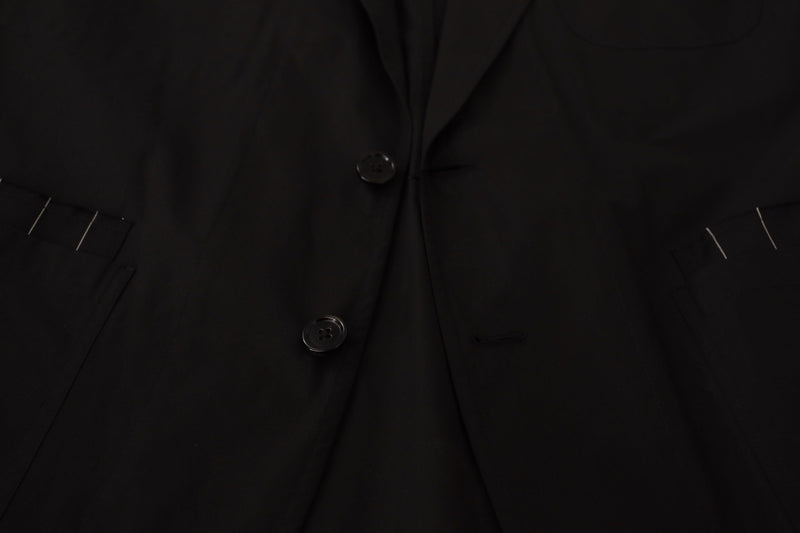 Dolce &amp; Gabbana - Blazer noir en coton à simple boutonnage