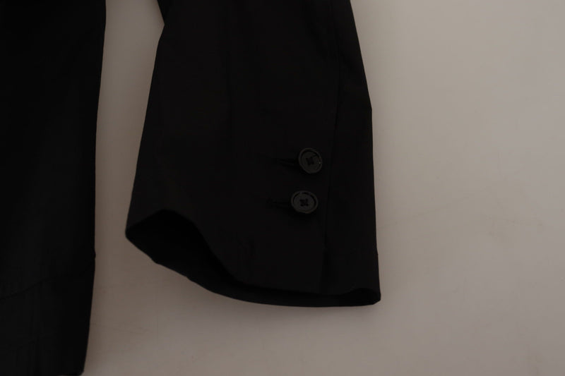 Dolce &amp; Gabbana - Blazer noir en coton à simple boutonnage