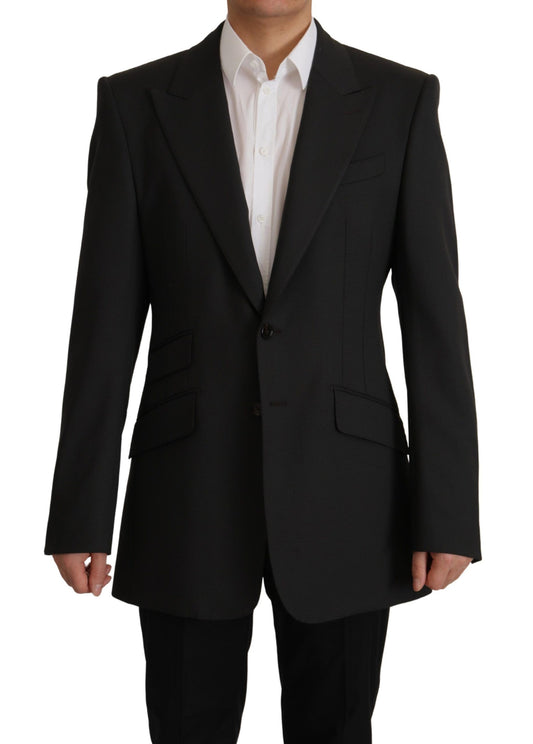 Dolce & Gabbana Blazer noir en laine à simple boutonnage v