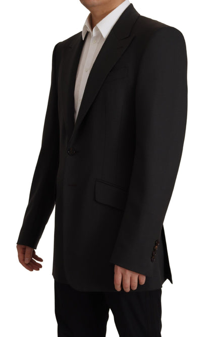 Dolce & Gabbana Blazer noir en laine à simple boutonnage v