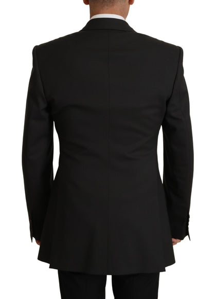 Dolce & Gabbana Blazer noir en laine à simple boutonnage v