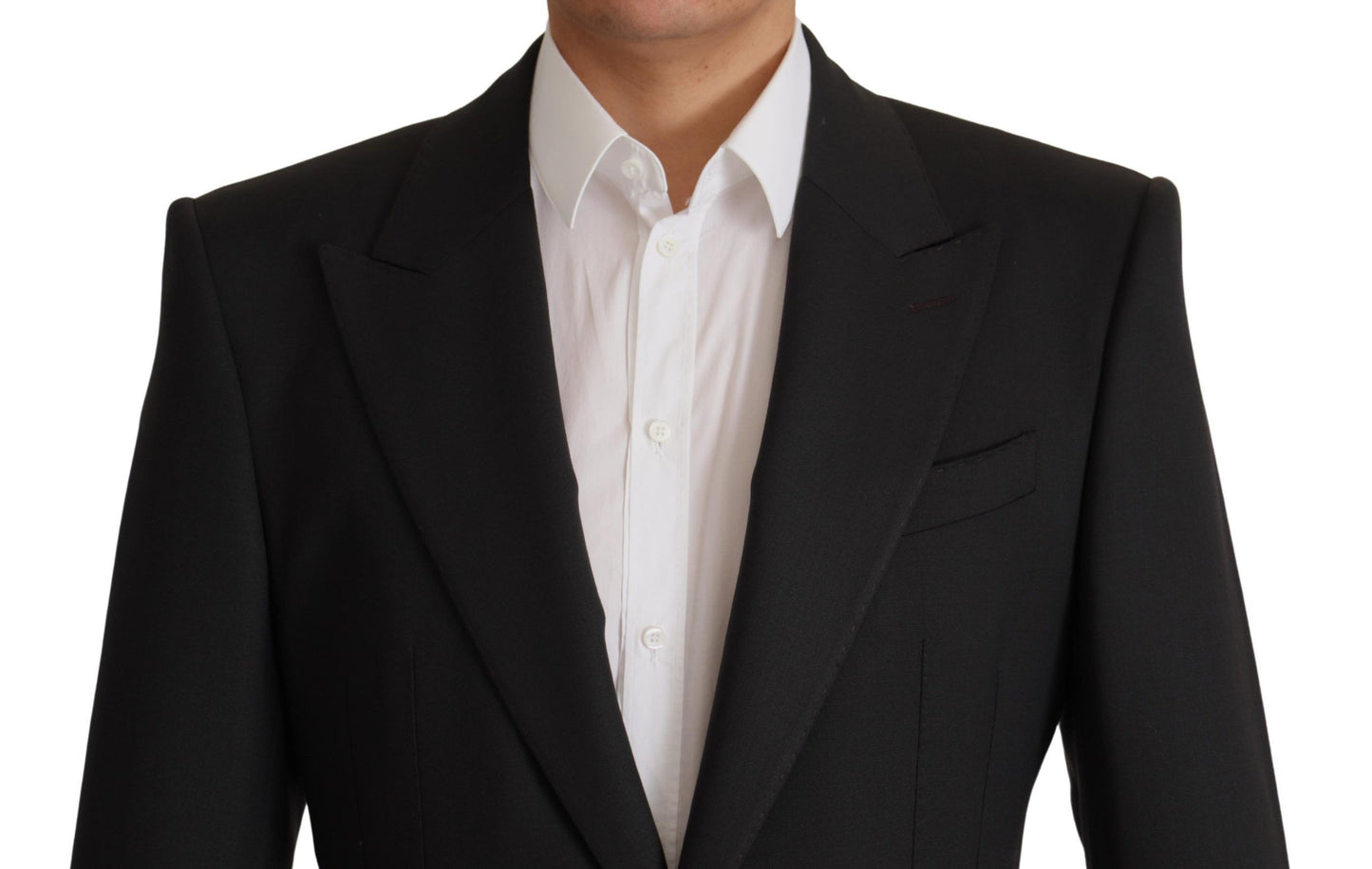 Dolce & Gabbana Blazer noir en laine à simple boutonnage v