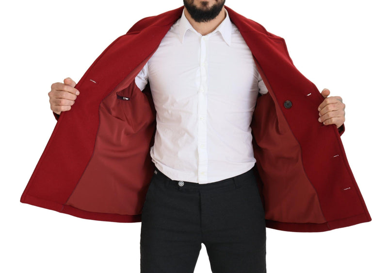 Dolce & Gabbana rode wollen dubbelbrestige jas/jack
